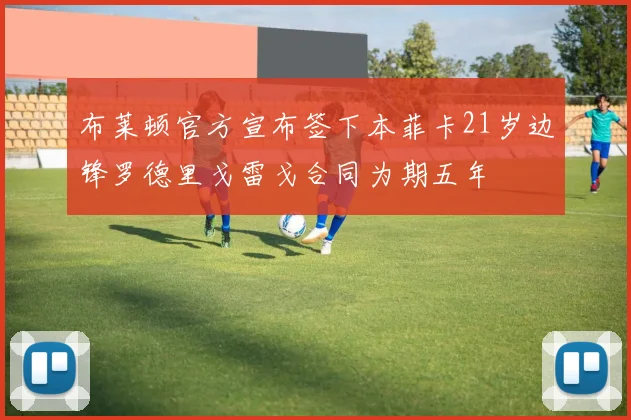 布莱顿官方宣布签下本菲卡21岁边锋罗德里戈雷戈合同为期五年